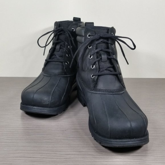 UGG Rain Ready Gatson Mid Boot, Black Waterproof Leather,  Mens Sizes 9 / 42 - Picture 4 of 12